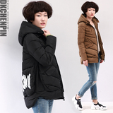 冬装新款女装韩版修身棉衣学生时尚中长款袄子加厚棉服冬季女外套