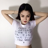2016夏季新款韩国ulzzang原宿风基础短款修身字母印花短袖T恤女潮