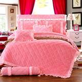 法莱绒夹棉床裙加厚保暖被套床笠珊瑚绒1.5m1.8m纯色床罩三四件套