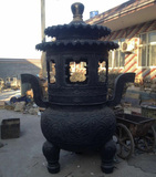 开光纯铜特大号铜香炉直径一米高二米五可刻字寺庙用香炉香具