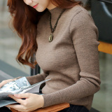 2016春秋新款韩版潮加厚修身短款高领打底衫针织衫女长袖T恤