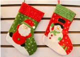 圣诞节必备！圣诞节挂饰装饰品 圣诞袜 糖果西点礼品袋 袜高26cm