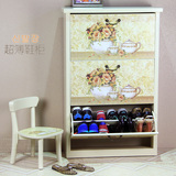 韩式现代简约经济型家用超薄翻斗鞋柜整装客厅欧式烤漆玄关柜包邮