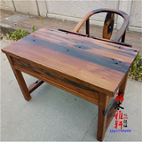 老船木书桌 家用原木办公桌简约 现代创意写字桌 全实木电脑台