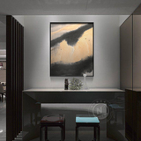 新中式现代装饰画客厅卧室抽象大写意国画壁画公司办公室有框挂画