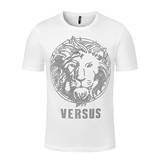 包邮 Versace/范思哲正品男士T恤 时尚短袖 狮子头水钻圆领T恤