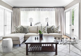 热卖新款美式现代简约客厅转角亚麻休闲可拆洗布艺组合沙发组装