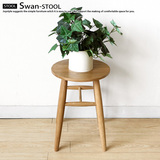日式实木家具特级白橡木圆凳子大师设计艺术风格型宜家环保餐凳