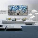 现代简约纯手绘油画抽象发财树客厅卧室沙发背景墙欧式挂画壁画