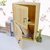 带门带锁储物柜小书柜子自由组合格子柜置物柜收纳柜简易实木