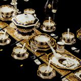包邮景德镇骨瓷餐具套装50头奢华宫廷款欧式碗盘碟陶瓷器餐具中式