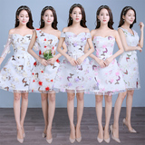 2016新款韩式礼服伴娘团礼服短款显瘦姐妹裙主持人宴会晚礼服夏