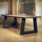 美式LOFT复古铁艺实木办公桌工业风电脑桌书桌设计师老板桌餐桌椅