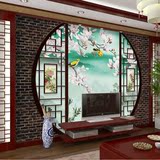 大型3D立体壁画中式客厅书房茶馆背景无纺布墙纸墙纸壁纸古典江南