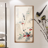 现代中式客厅有框单联玄关画卧室壁画餐厅挂画过道墙画工笔花鸟