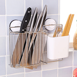 免打孔厨房不锈钢刀具置物架壁挂刀具架刀架菜刀架放刀具筷子收纳