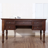 人办公桌家用整装美式复古全实木书桌椅子小户型居家书房写字台单