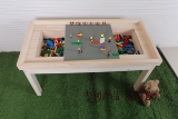 实木 儿童学习桌 沙盘 创意游戏桌玩具桌玩积木围棋桌乐高带围栏