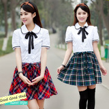 韩版学生服套装英伦风学生校服裙日本jk制服格子连衣裙学生演出服