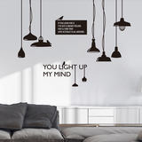 简约创意个性灯盏灯笼鸟英文字母墙贴画 贴纸沙发卧室客厅背景墙