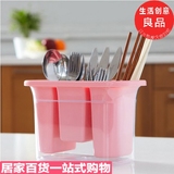 厨房沥水架餐具收纳盒塑料日本创意筷子勺子防尘筷笼架双层置物架