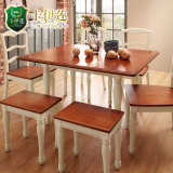 卡伊莲美式乡村伸缩折叠餐桌椅组合小户型4/6人用吃饭桌家具BE2R