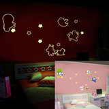 可爱小熊卡通夜光墙贴纸客厅男孩儿童房间卧室床头幼儿园装饰贴画