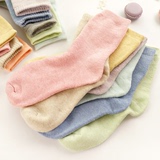 日系糖果色袜子冬季加厚毛圈拉毛女袜全棉彩色中筒袜子毛巾袜防臭