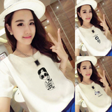 夏季韩版宽松显瘦半袖体恤韩国学生简约上衣韩范白色短袖女T恤潮