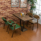 复古做旧美式咖啡厅西餐厅桌椅北欧甜品店餐桌休闲茶餐厅实木桌椅