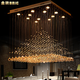 金砖现代客厅灯水晶灯长方形餐厅吊灯LED时尚创意金字塔吊线灯具
