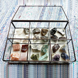 复古vintage 设计展示玻璃盒子/首饰盒/六格方形状玻璃花盒礼品