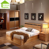 现代简约板式床1.8米双人床高箱床气动储物床1.5米箱体单人床婚床
