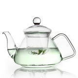 雅集玻璃扁壶 透明耐热过滤玻璃茶具 花茶壶泡茶壶玻璃壶水果壶