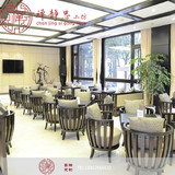 新中式家具酒店茶楼古典鸟笼洽谈沙发椅现代样板房软包实木圈椅