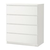 北京宜家代购 IKEA马尔姆 卧室简约4屉柜床头柜斗柜 白色