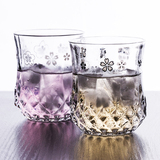 欧式酒具钻石纹玻璃酒杯透明加厚冷酒杯啤酒杯烈酒杯家用饮酒杯