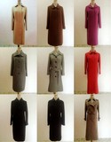 vintage古着日韩孤品双面绒纯色中长款羊毛呢子大衣外套B53-61