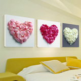 客厅卧室装饰画床头现代简约温馨背景墙上挂画婚房心形无框画浪漫
