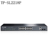 TP-LINK TL-SL2218P 16+2G千兆简单网管PoE交换机16个百兆2个千兆