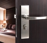 不锈钢卧室内木房门锁具 简约款执手门锁套装 高档静音门锁