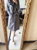 粉袋鼠的店进口麂皮西班牙气场超柔软顺滑显瘦灰色长款风衣外套