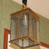 欧式全铜吊灯美式过道走廊庭院灯复式楼梯阳台防水装饰艺术灯具