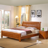 实木床1.5米1.8米橡木床双人简约现代中式家具高箱储物婚床儿童床