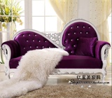 欧式贵妃椅现代简约布艺贵妃沙发床美式躺椅美人榻实木懒人沙发椅