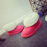 2015新款儿童雪地靴短靴女童靴子保暖棉靴PU防水中童特价包邮