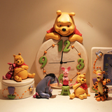 卡通小熊维尼和他的朋友们儿童房陶瓷摆件墙面挂钟桌面钟表首饰盒