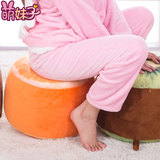 创意毛绒玩具充气儿童水果沙发椅凳子可爱榻榻米成人坐垫靠可拆洗
