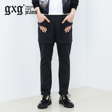 gxg jeans男士休闲长裤 韩版修身羊毛个性假两件小直筒裤43602177