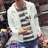 韩版修身男士夹克衫大码休闲棒球服薄款防晒衣服青年皮肤外衣外套